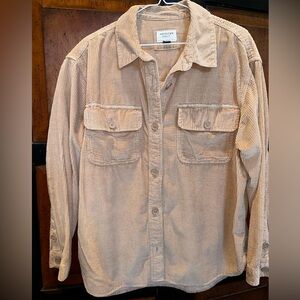 American Eagle Outfitters Tan Corduroy Button Down Shirt